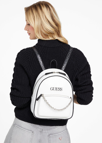 Білий демісезонний комплект (рюкзак, гаманець) Guess