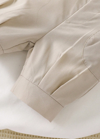 Светло-бежевый демисезонный костюм (пиджак, рубашка, жилет, шорты, бабочка) с рубашкой, с шортами SHEIN