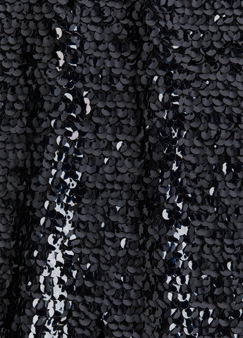 Черная праздничный, вечерний однотонная юбка H&M а-силуэта (трапеция)