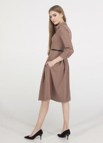 Светло-коричневое кэжуал платье Viravi Wear однотонное