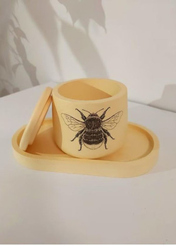 Стакан з кришкою і підставкою Bumblebee для декору, свічок, пензлів, олівців, зубних щіток, квітів, прикрас BeautlyMaysternya (253784499)