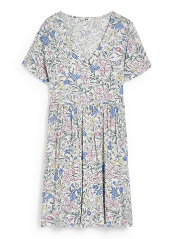 Білий кежуал сукня кльош C&A з квітковим принтом