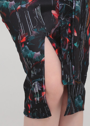 Черная кэжуал с абстрактным узором юбка Lost Ink карандаш