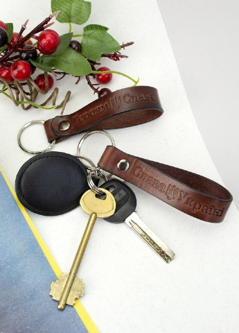 Брелок для ключей кожаный "Слава Украине" светло-коричневый HandyCover (254369659)