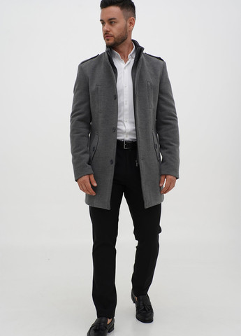 Серое демисезонное Пальто однобортное Trend Collection