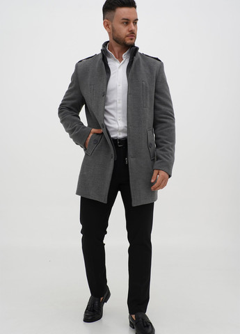 Серое демисезонное Пальто однобортное Trend Collection