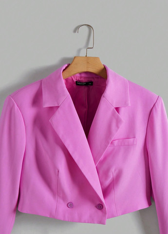 Розовый женский жакет SHEIN однотонный - демисезонный