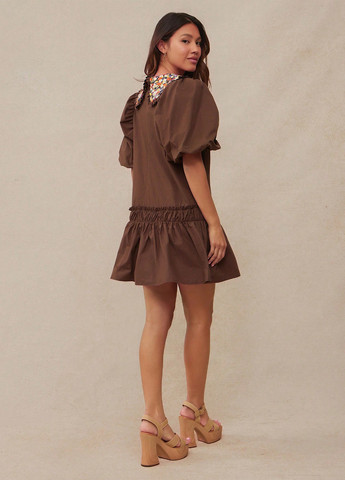 Коричнева кежуал сукня SHEIN з квітковим принтом