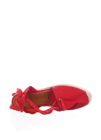 Бордовые босоножки Ralph Lauren на шнурках на плетеной подошве