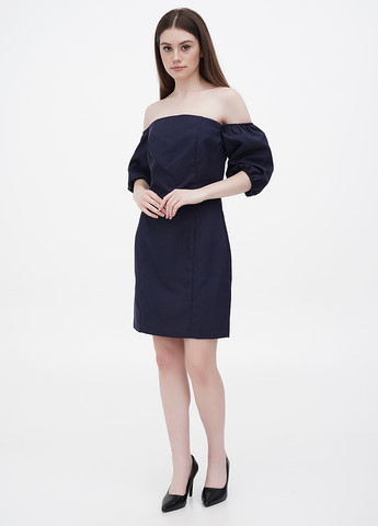 Темно-синее кэжуал платье с открытыми плечами Dioni однотонное