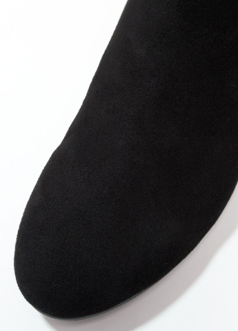 Черные осенние ботфорты MINT&BERRY без каблука с шнуровкой
