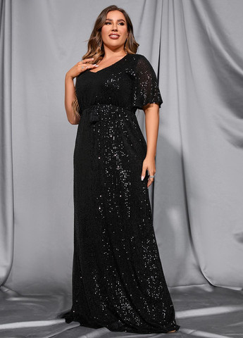 Чорна вечірня сукня в стилі армпір SHEIN однотонна