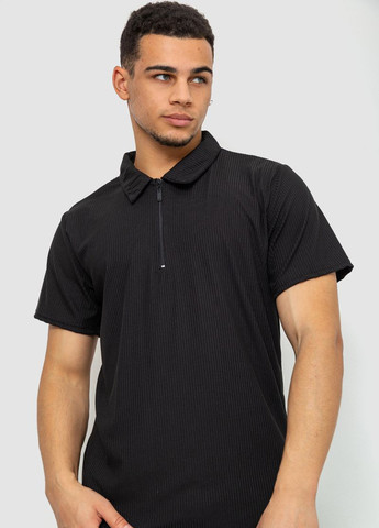 Черная футболка-поло для мужчин Ager однотонная