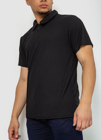 Черная футболка-поло для мужчин Ager однотонная