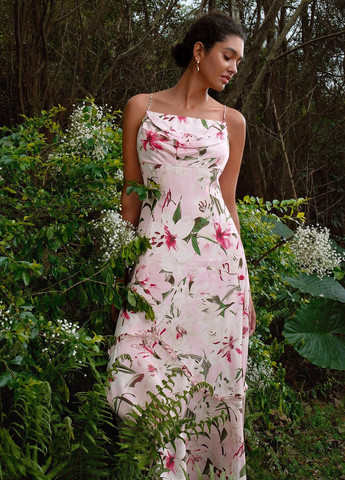 Комбинированное кэжуал платье платье-комбинация SHEIN с цветочным принтом