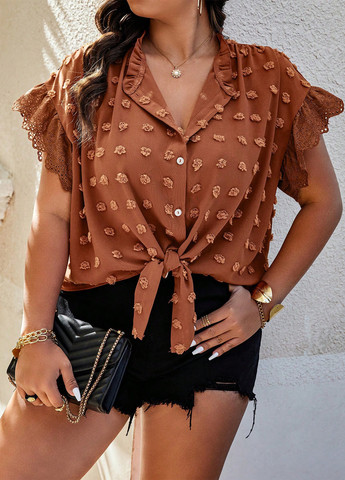 Коричневая блуза SHEIN