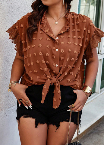 Коричневая блуза SHEIN