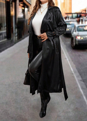 Плащ SHEIN тренчкот на гудзиках демісезон (340672845)