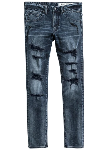 Темно-синие демисезонные зауженные джинсы H&M