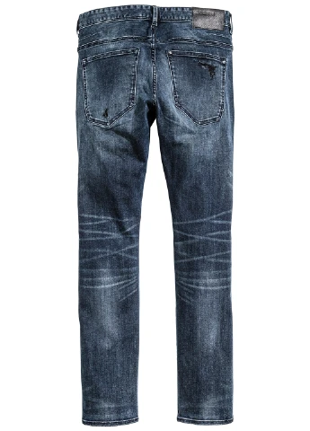 Темно-синие демисезонные зауженные джинсы H&M