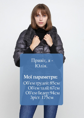 Темно-сіра демісезонна куртка двостороння W Collection