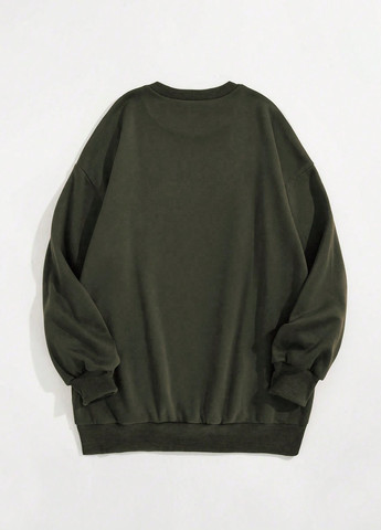 Зелений світшот SHEIN малюнок без декору (329841479)