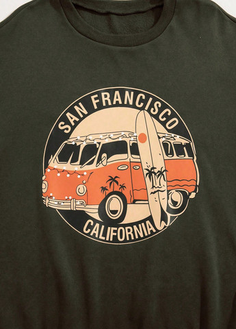 Зелений світшот SHEIN малюнок без декору (329841479)