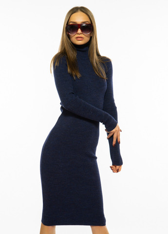 Темно-синя кежуал сукня сукня-водолазка Time of Style меланжева
