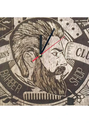 Годинник дерев'яний великий «Man Barber» 7Arts (253567361)