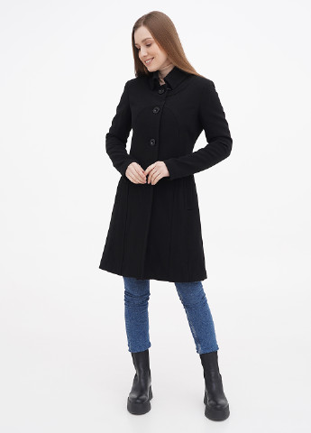 Черное демисезонное Пальто однобортное Alysia