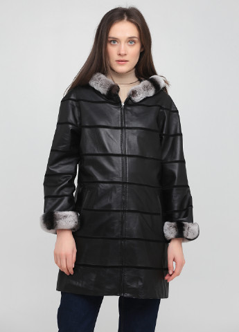Черная демисезонная куртка Leather Factory