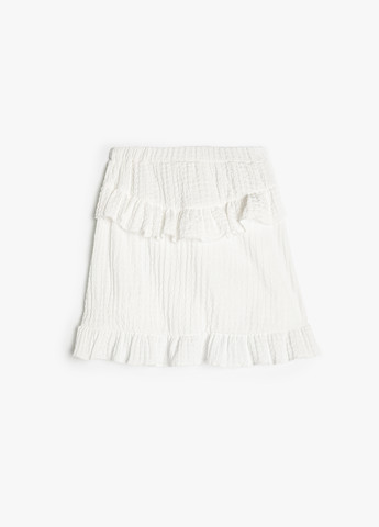 Белая кэжуал однотонная юбка KOTON а-силуэта (трапеция)