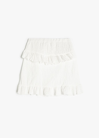 Белая кэжуал однотонная юбка KOTON а-силуэта (трапеция)