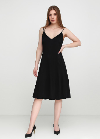 Черное коктейльное платье Ralph Lauren однотонное