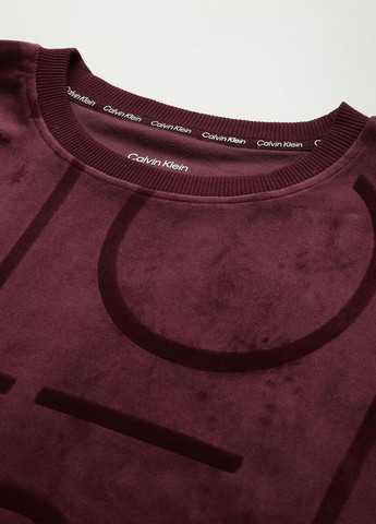 Темно-бордовый свитшот Calvin Klein логотип без декора (315792937)