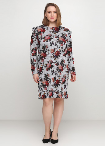 Светло-серое кэжуал платье Oasis с цветочным принтом