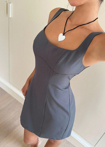 Сіра кежуал сукня а-силует, з відкритою спиною SHEIN однотонна