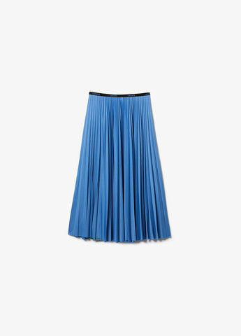 Синяя кэжуал однотонная юбка Lacoste плиссе