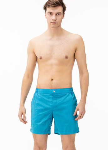 Мужские светло-синие пляжные плавки Lacoste