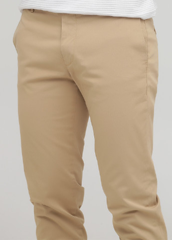 Светло-бежевые кэжуал демисезонные укороченные, чиносы брюки United Colors of Benetton