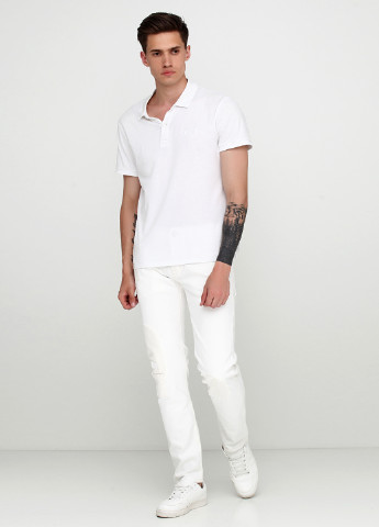 Белые демисезонные зауженные джинсы Pepe Jeans