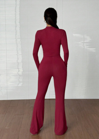 Комбинезон SHEIN комбинезон-брюки однотонный красный кэжуал вискоза