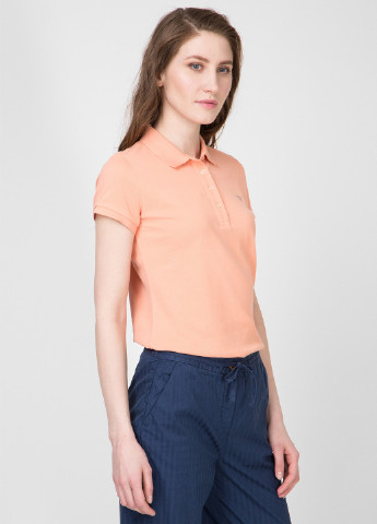 Персиковая женская футболка-поло Gant однотонная