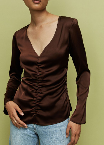 Темно-коричнева блуза H&M