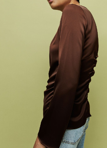 Темно-коричнева демісезонна блуза H&M