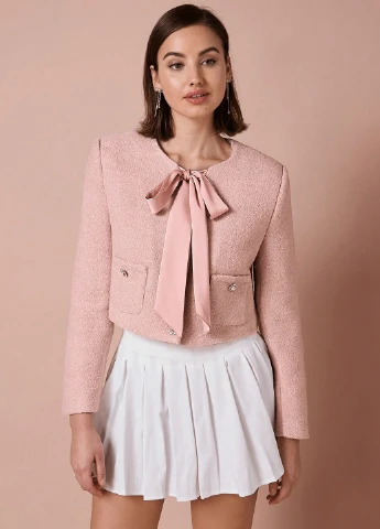 Розовый женский жакет SHEIN однотонный - демисезонный