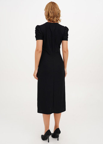 Чорна кежуал сукня на запах We однотонна