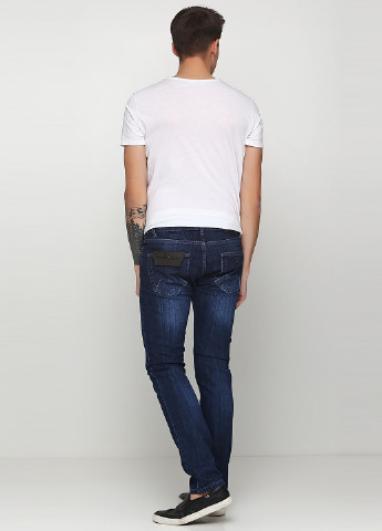 Синие демисезонные прямые джинсы Armani