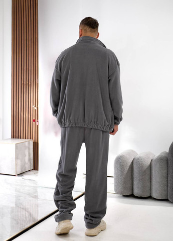 Серый демисезонный костюм (толстовка, брюки) брючный No Brand