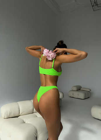 Зеленый летний купальник (лиф, трусики) топ, раздельный NOVA VEGA